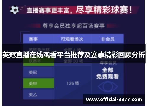 英冠直播在线观看平台推荐及赛事精彩回顾分析